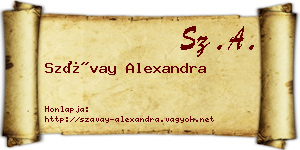 Szávay Alexandra névjegykártya