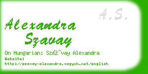 alexandra szavay business card